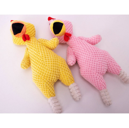 Squeaky Chicken Plush Dog Toy with Built-in Squeaker