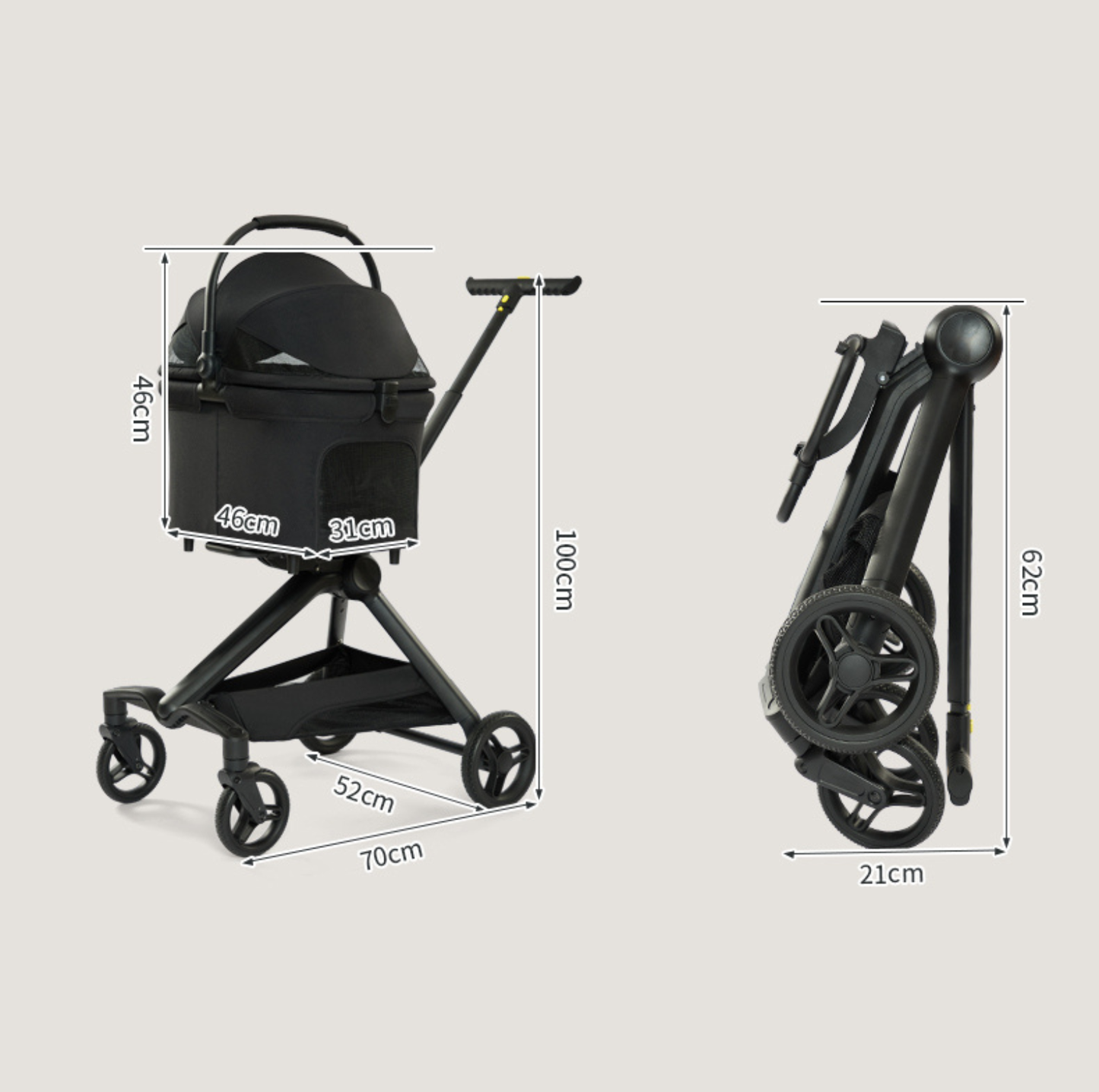 Reversible Pet Stroller – Premium Lightweight Design