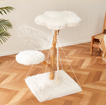 Cmisstree Cloud Series Cat Climbing Tree - Natural Fruitwood with Plush Comfort