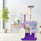 Pink Starry Sky Multi-Level Cat Tree with Hammock & Scratching Post