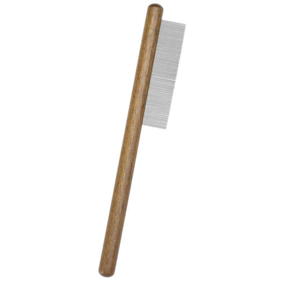 Versatile Stainless Steel Pet Brush with Wooden Handle - 3 Styles