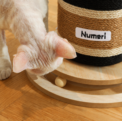 NUMERI® Wine Bottle Cat Scratching Post with Rotating Ball-Track Base