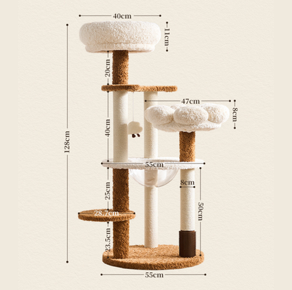 Natural Bloom Multi-Platform Cat Tree