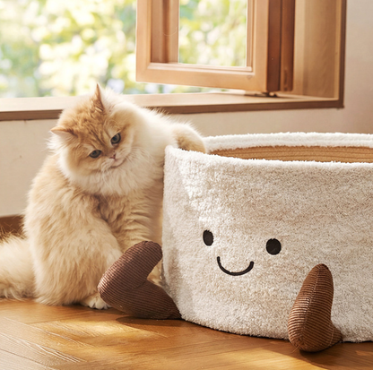 Tea Cup Pet Bed with Cotton Rope Mat