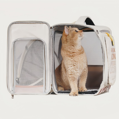 Expandable Pet Backpack Carrier with Mesh Tent