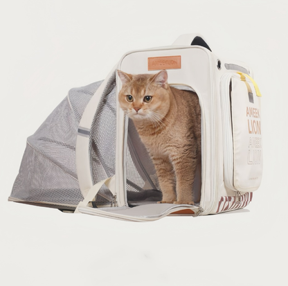Expandable Pet Backpack Carrier with Mesh Tent
