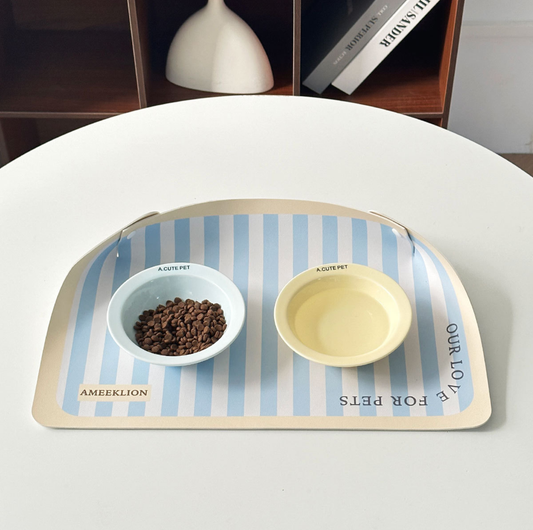 Strip Pattern Foldable PU Pet Feeding Mat
