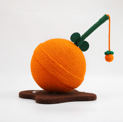 Fruit Lollipop Style Cat Scratcher Toy – Orange & Strawberry