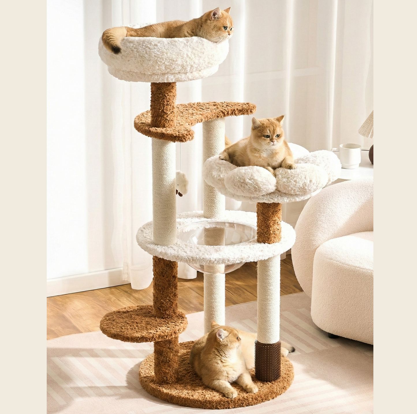 Natural Bloom Multi-Platform Cat Tree