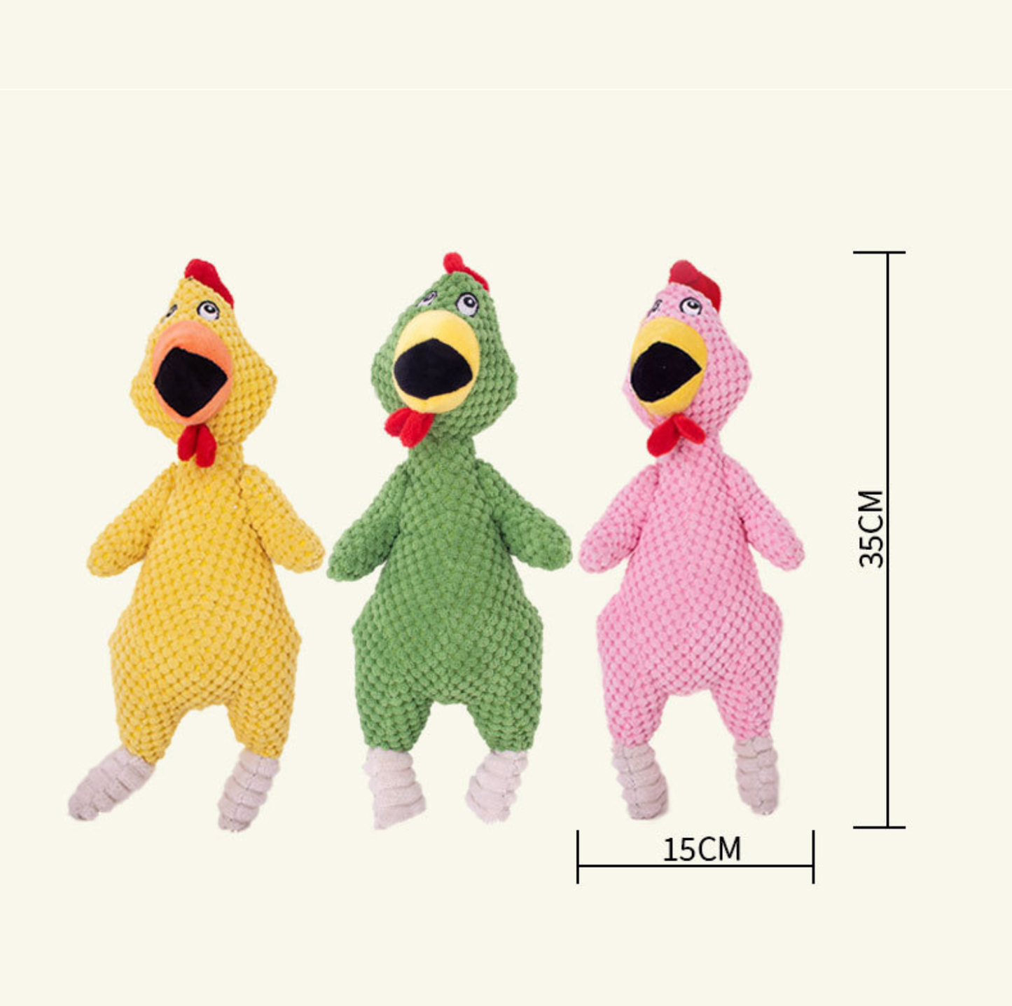 Squeaky Chicken Plush Dog Toy with Built-in Squeaker