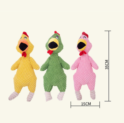 Squeaky Chicken Plush Dog Toy with Built-in Squeaker