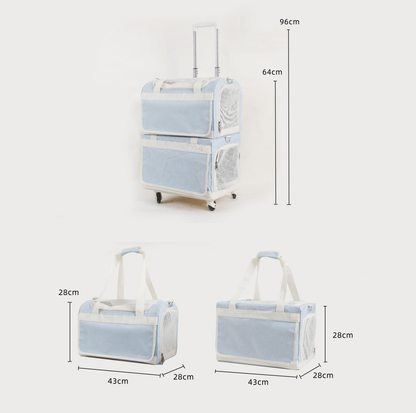 Double-Decker Detachable Pet Carrier Stroller