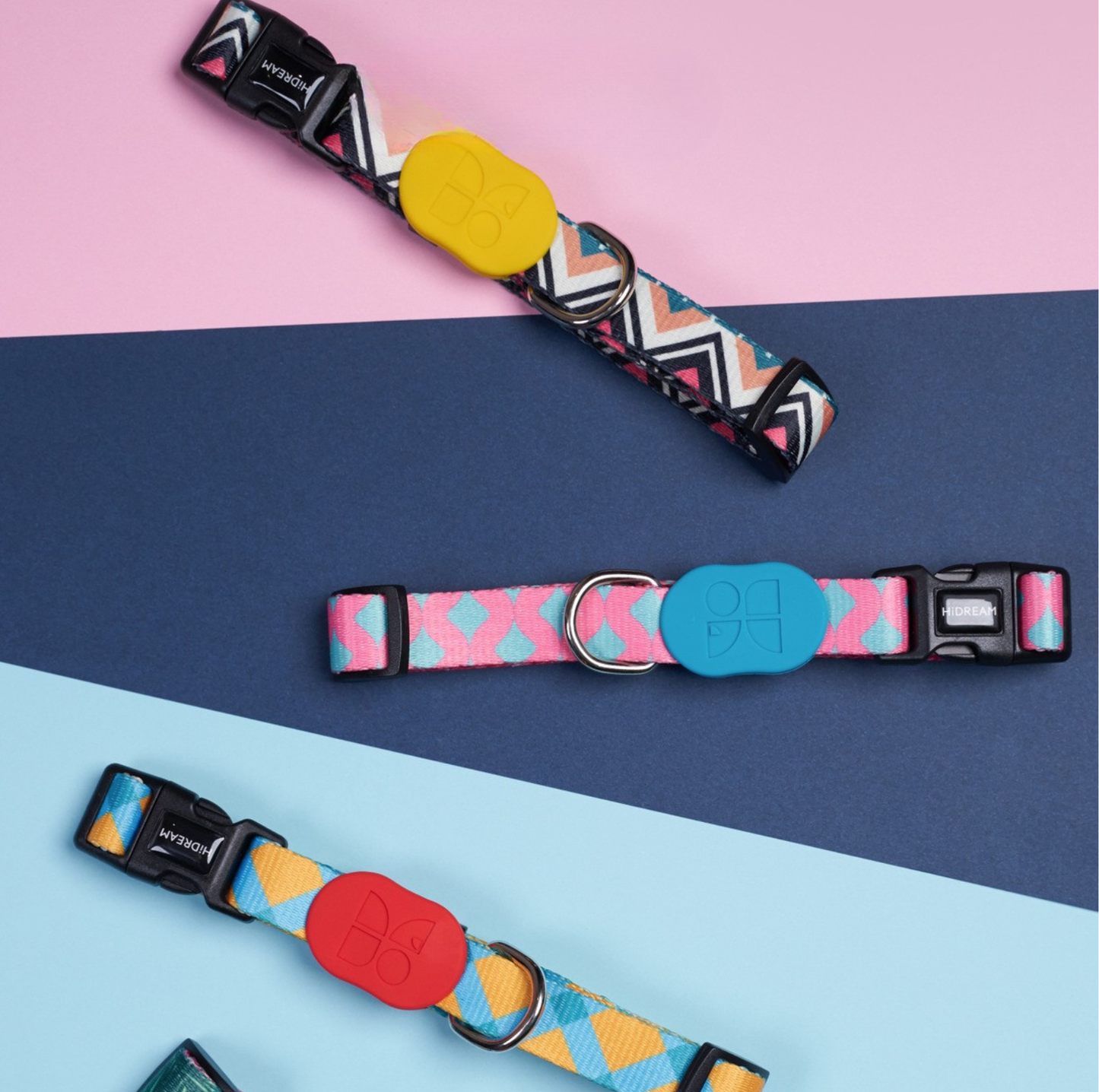 HIDREAM Colourful Dog Collar + Leash Set Adjustable Everyday Walking Set