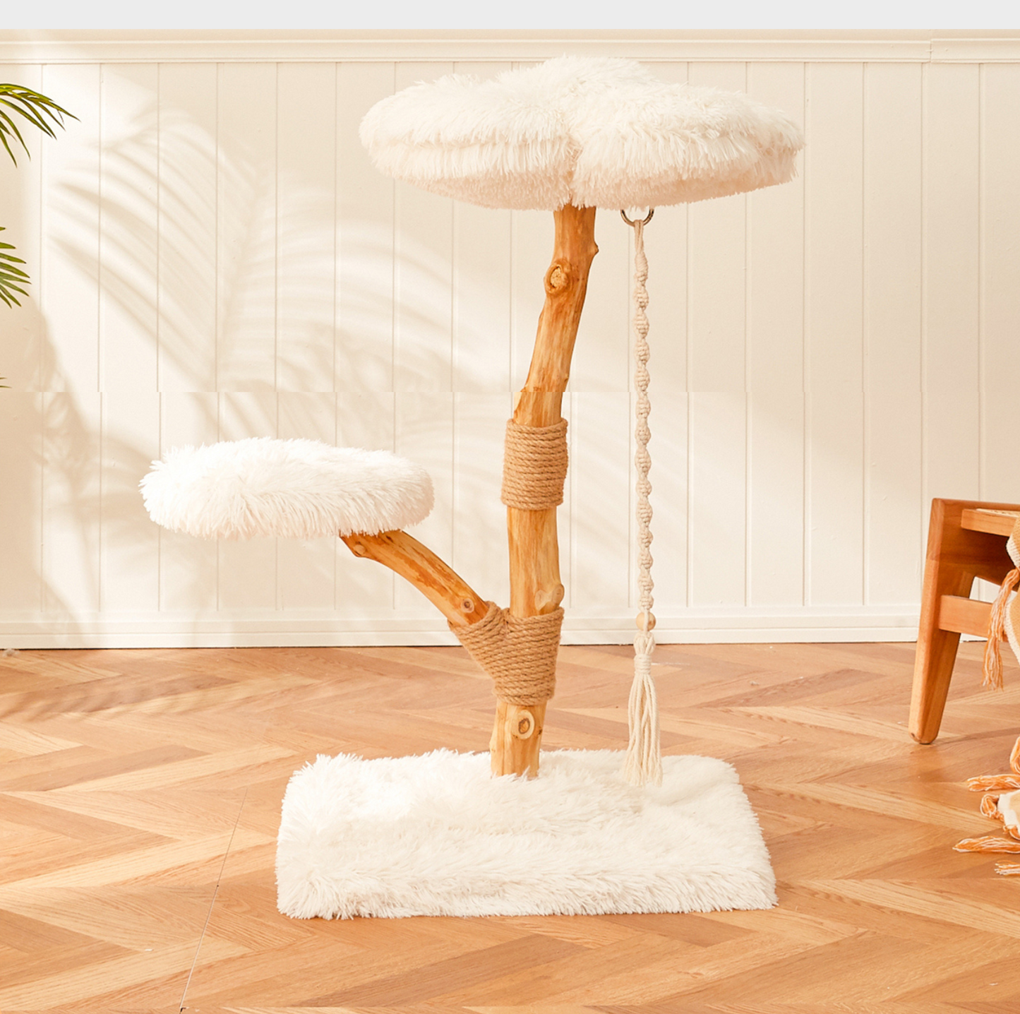 Cmisstree Cloud Series Cat Climbing Tree - Natural Fruitwood with Plush Comfort