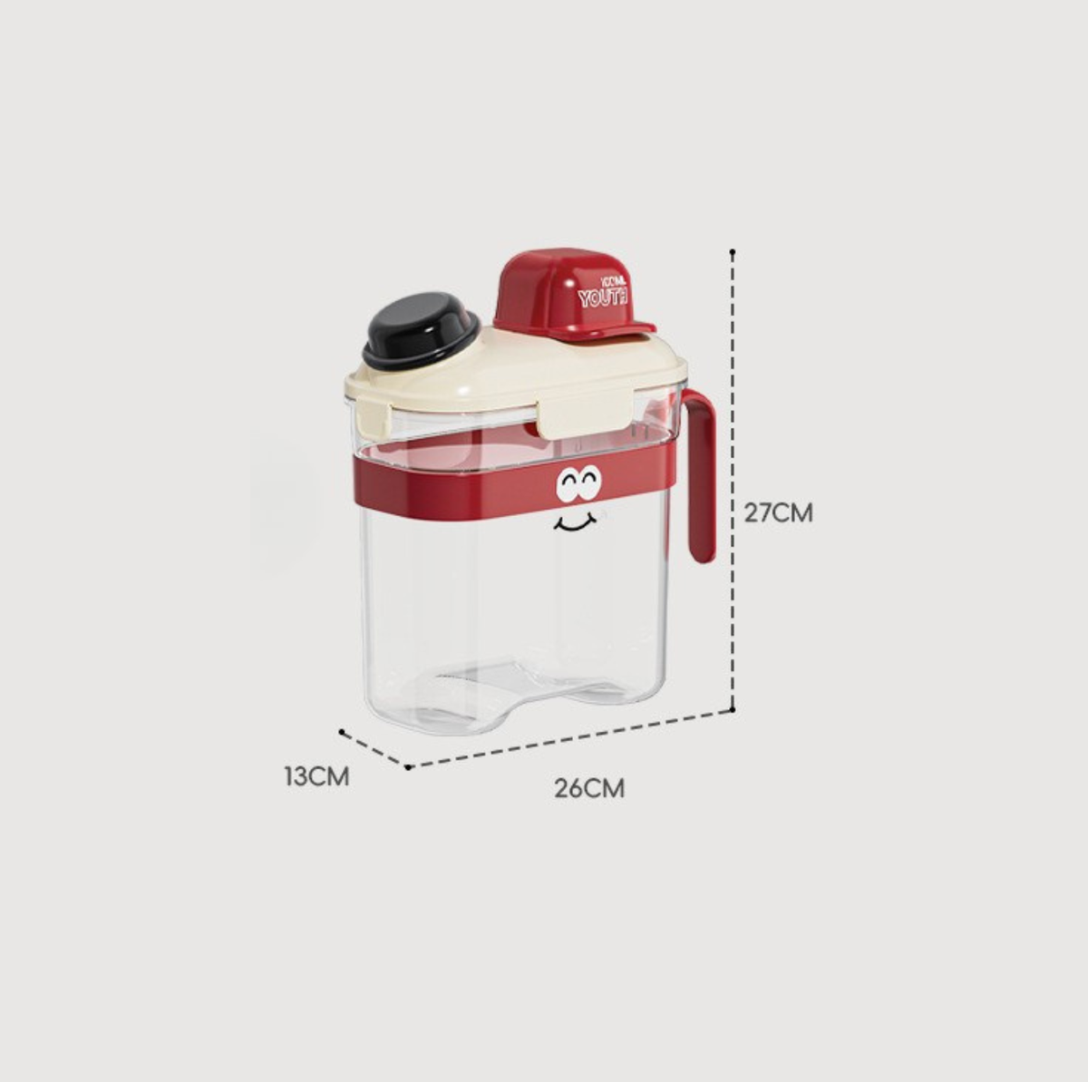 Large Cartoon-Style Sealed Pet Food Container with Measuring Cup - 3.6L