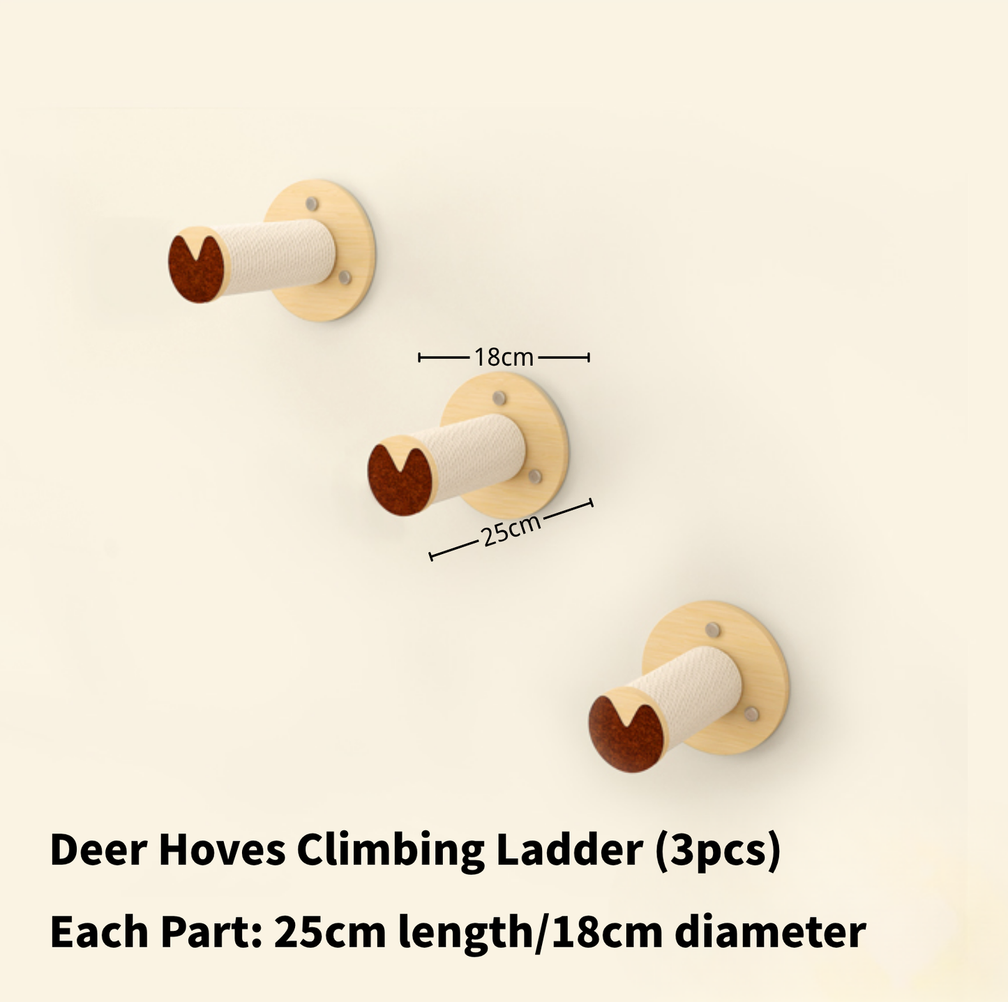 Elk-Themed Wall & Window Cat Playground Set (Screws & Suction Cups Included)