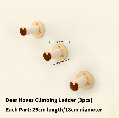 Elk-Themed Wall & Window Cat Playground Set (Screws & Suction Cups Included)