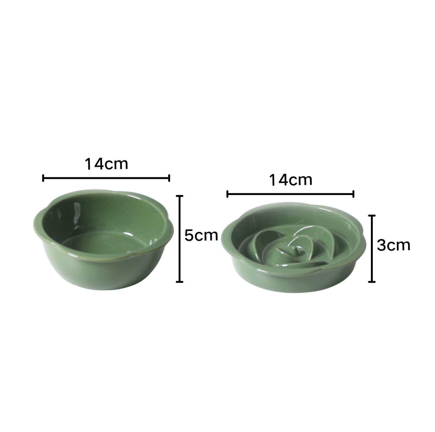 Ceramic Slow Feeder Bowl / Water Bowl with Optional Acrylic Stand