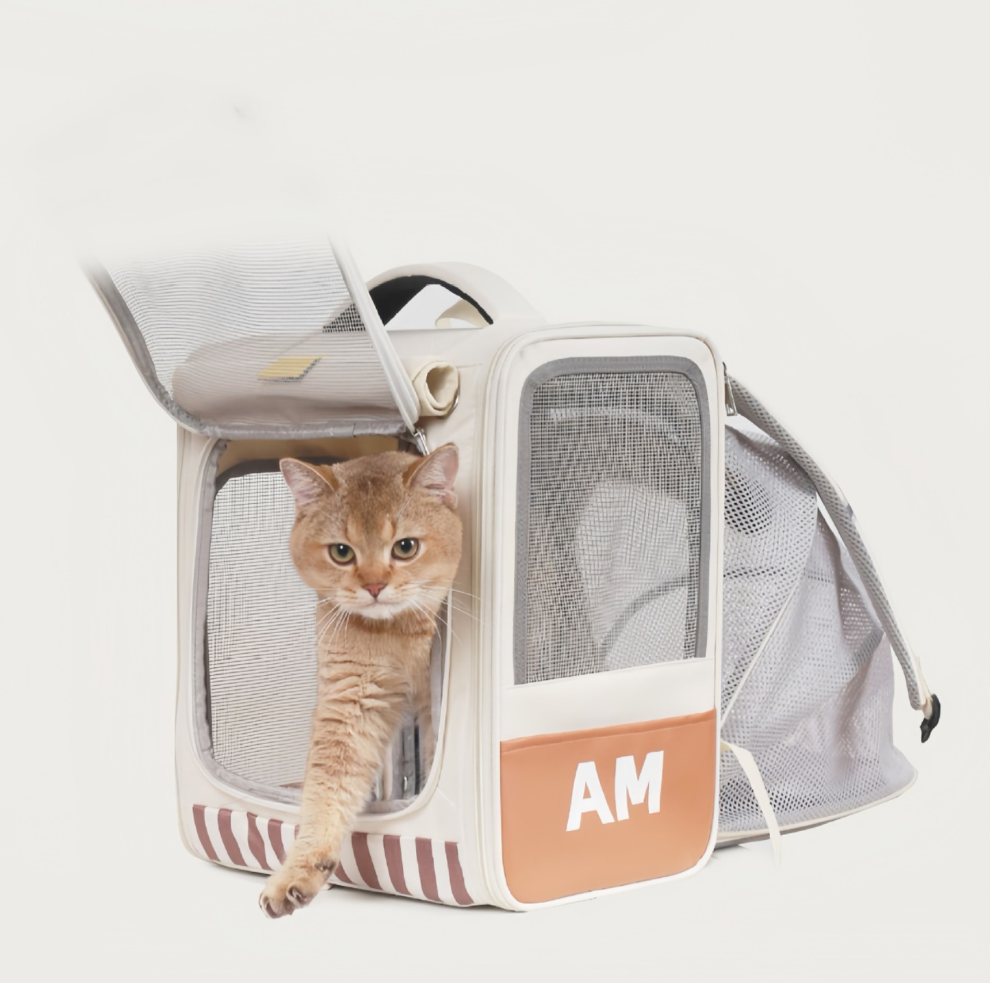 Expandable Pet Backpack Carrier with Mesh Tent