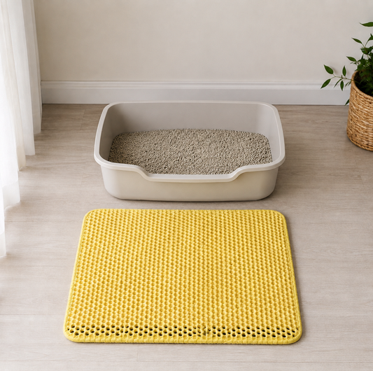 Double-Layer Honeycomb Cat Litter Mat for Trapping Litter