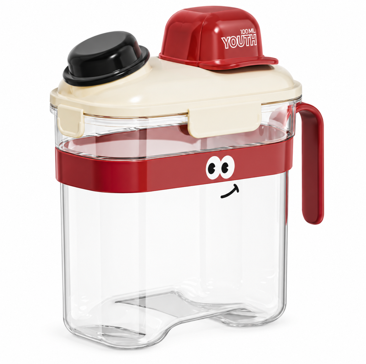 Large Cartoon-Style Sealed Pet Food Container with Measuring Cup - 3.6L