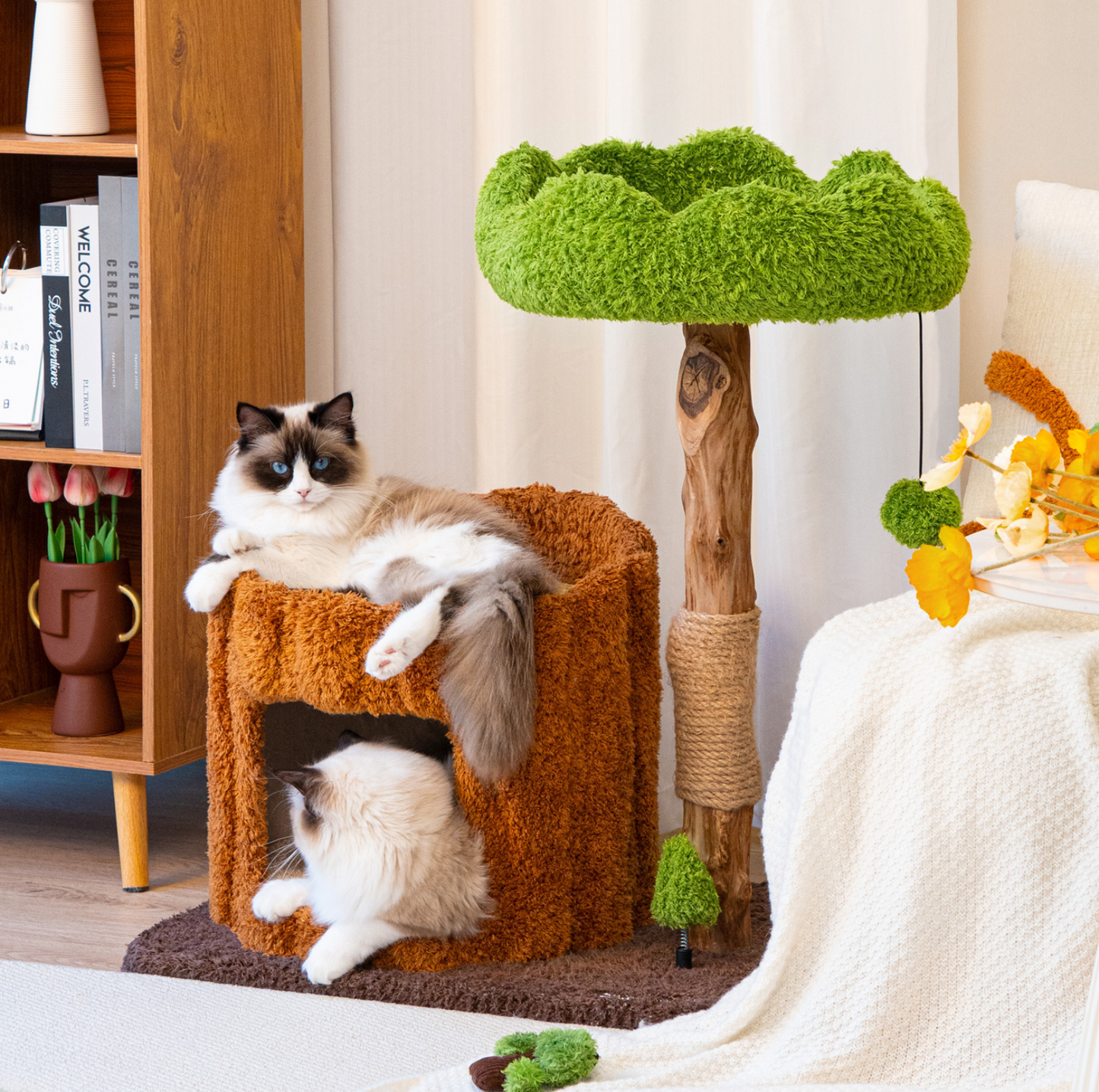 Cmisstree Tree Hollow Solid Wood Cat Tree