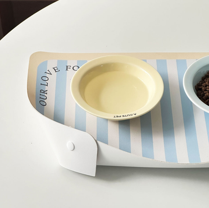 Strip Pattern Foldable PU Pet Feeding Mat
