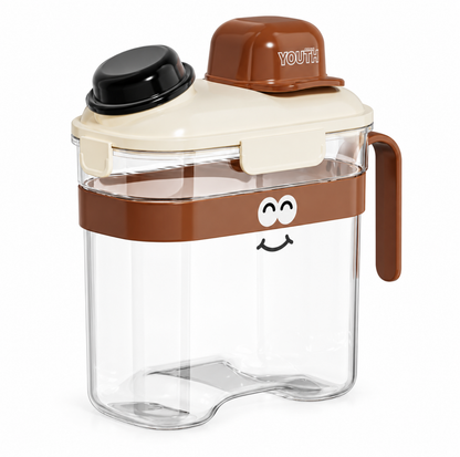Large Cartoon-Style Sealed Pet Food Container with Measuring Cup - 3.6L