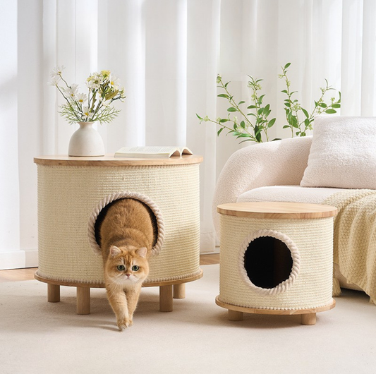 Multifunctional Woven Sisal Cat House – Side Table or Stool