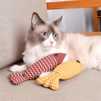 Realistic Burlap Fish Cat Toy with Catnip