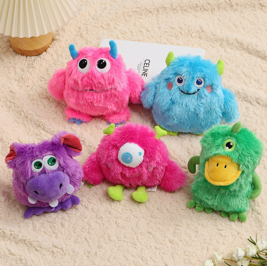 Cute Fluffy Monster Plush Squeaky Dog Toy