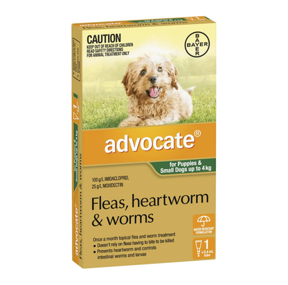 Advocate 0-4kg  Dog Spot-On Flea & Worming Treatment