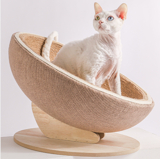 Eggshell-Shaped Sisal Cat Scratcher Nest