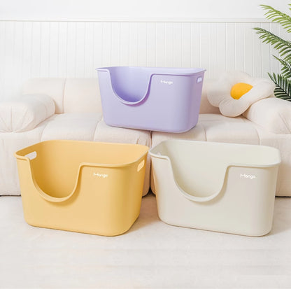 Mango Large High Edge Cat Litter Box - Mess-Free Design for Big Cats (61.5*41.5*33cm)