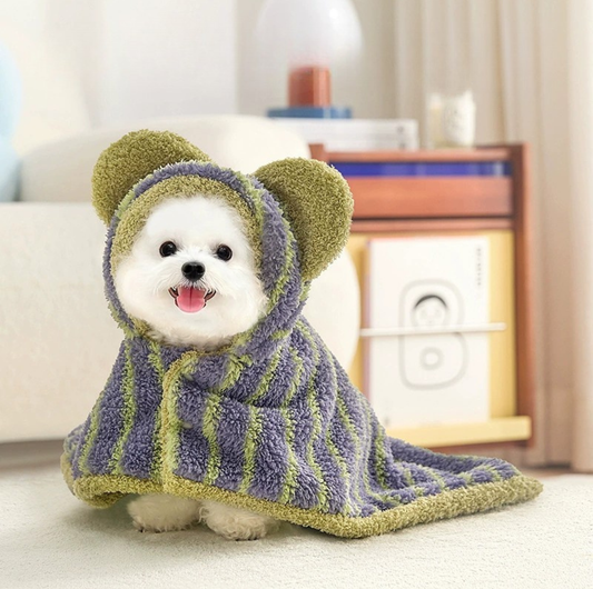 Hooded Flannel Wearable Pet Blanket