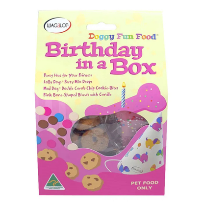 Wagalot Doggy Fun Food Birthday In A Box Dog Treat Pink