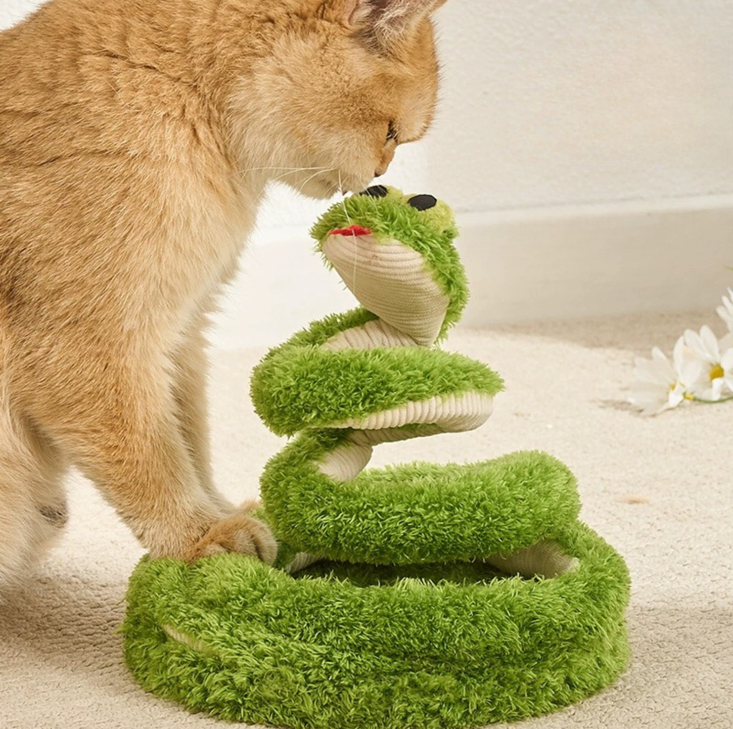 Wiggle Snake Interactive Spring Cat Toy with Chirping Sound