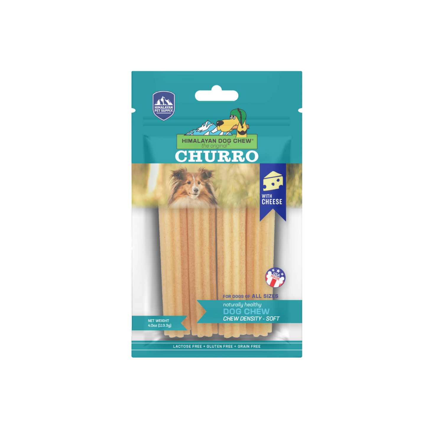 Himalayan Dog Chew Churro Cheese 4 pk - With Cheese