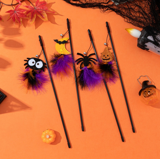 Halloween Feather Cat Teaser Wand