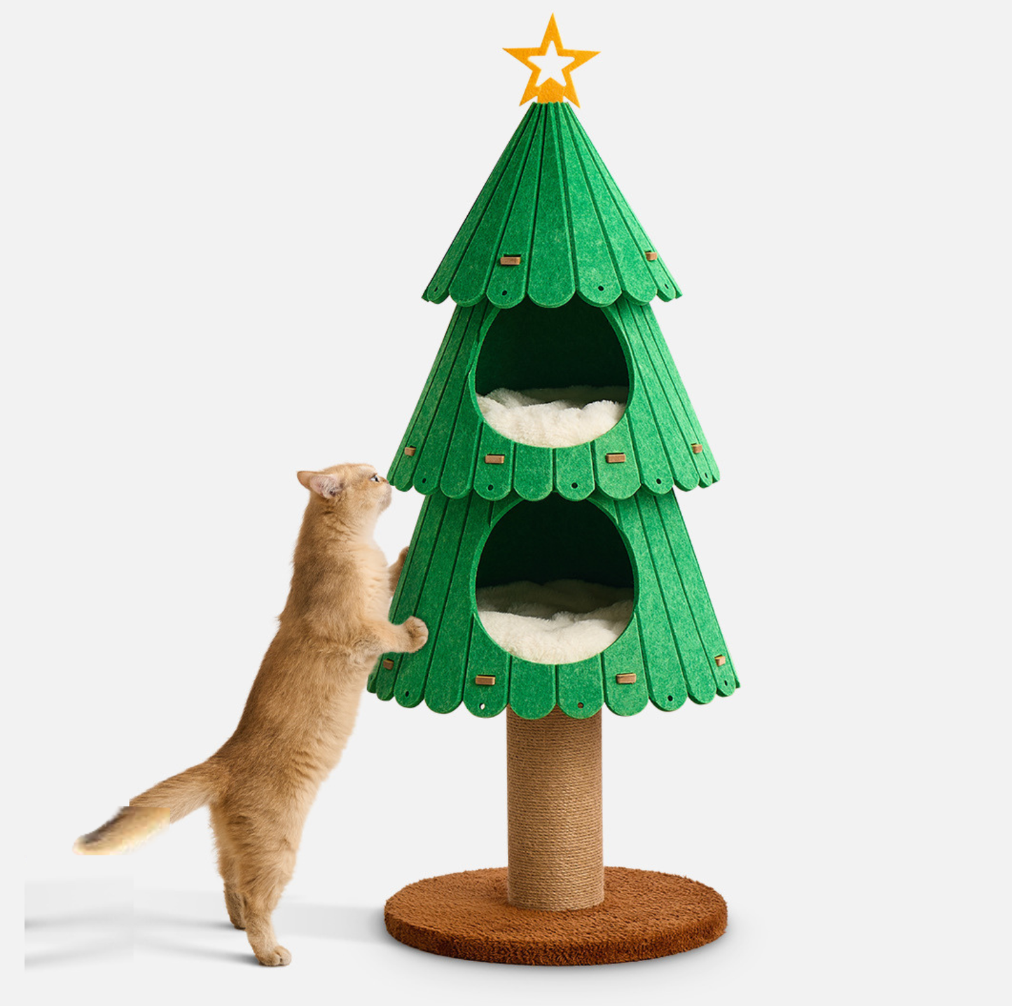 Felt Fabric Christmas Tree Cat Climbing Tower