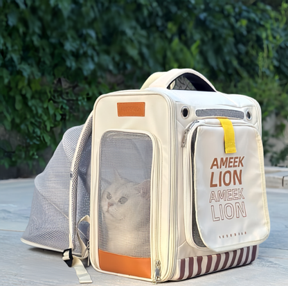Expandable Pet Backpack Carrier with Mesh Tent