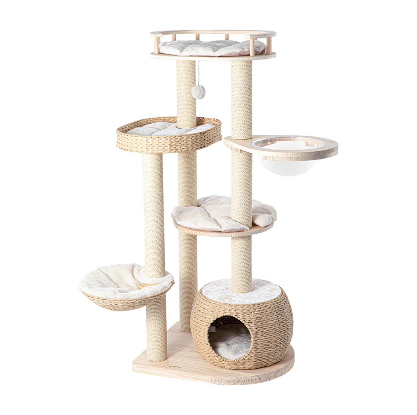 TORA® Rattan & Pinewood Cat Tree 210012