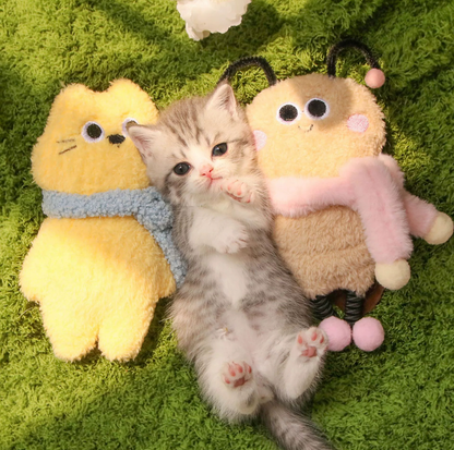 Cartoon Plush Catnip Kicker Toy with Bell