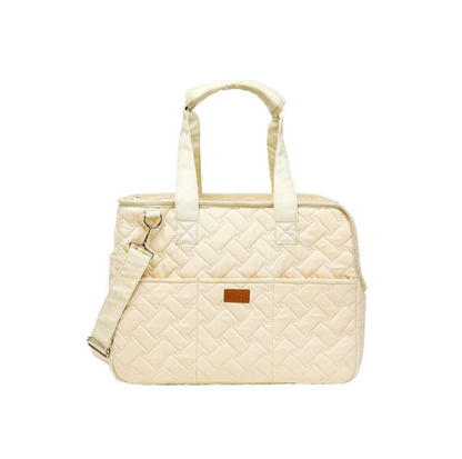 Quilted Side-Opening Pet Carrier Bag with Safety Tether