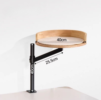 Desk-Mounted Oak Cat Bed – Space-Saving Elevated Perch for Cats up to 10kg