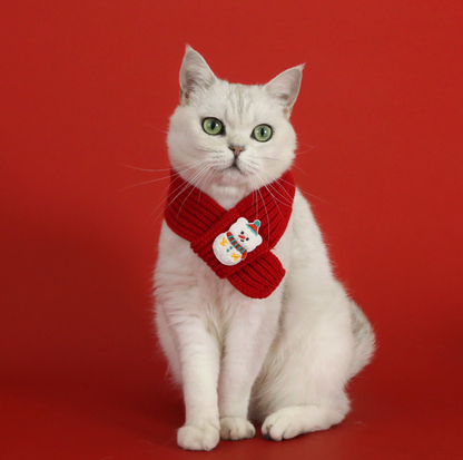 Christmas Plush Pet Scarf & Hat – Lightweight Festive Accessories