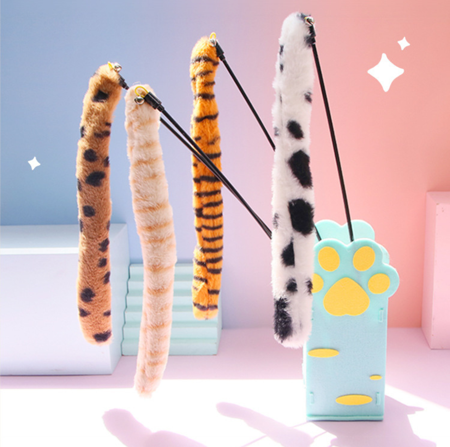 Fluffy Long Tail Interactive Cat Wand