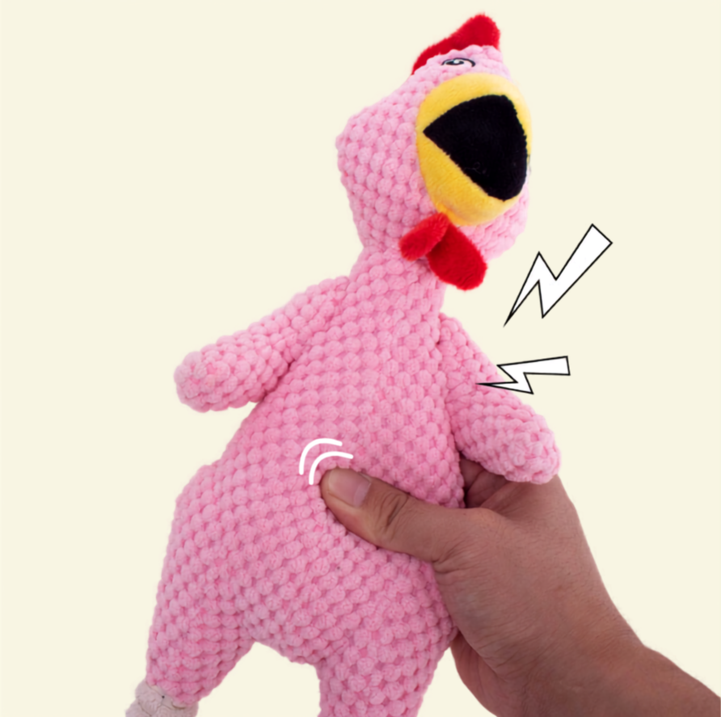 Squeaky Chicken Plush Dog Toy with Built-in Squeaker