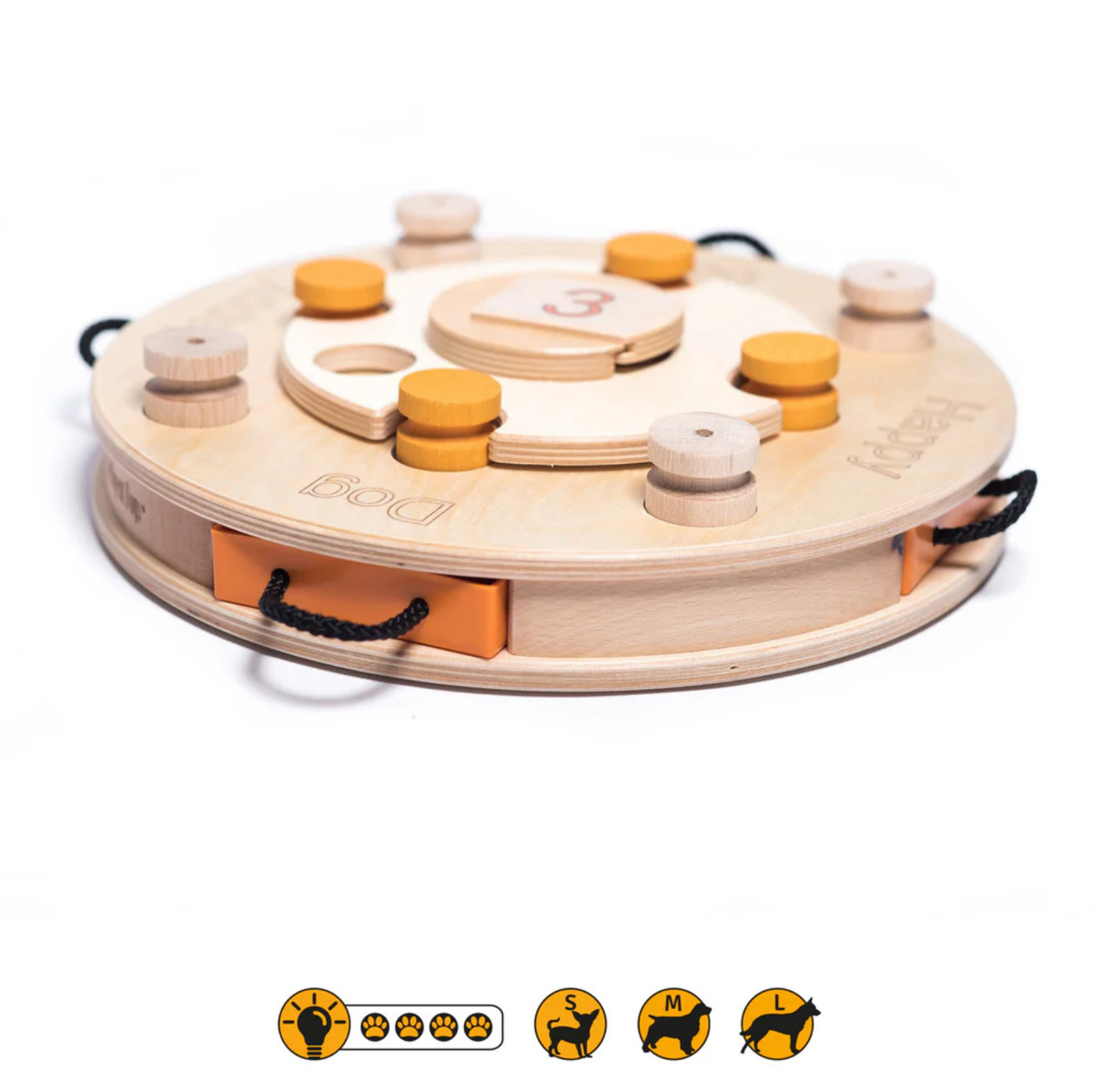 Interactive Wooden Dog Puzzle Toy – Birthday Cake Treat Game