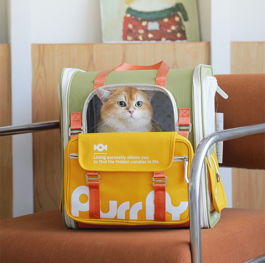 PurrPy Pet Travel Backpack with Detachable Mini Bag - Fresh Colours